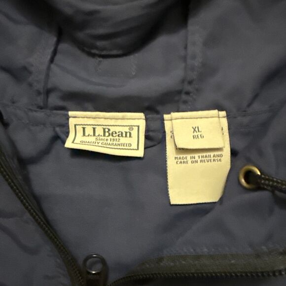 LL Bean Mountain Classic Anorak Jacket Navy Pullover Hooded Rain Coat Men’s XL - Picture 8 of 16